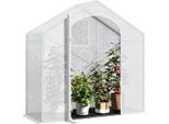 Serra In Foglio Per Pomodori E Piante Rampicanti - Resistente All'inverno - Foglio Di Pe 135 G/M² - 200×80×200 Cm - Bianco - Serra Per Ortaggi E Fiori
