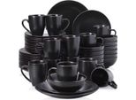 Set Da Portata Opal - Set Da Portata - 48 Pezzi - Per 12 Persone - Ceramica Nera - Piatti Piccoli