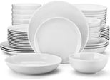Squisito Set Da Portata - Servizio Da Tavola - 24 Persone - 48 Pezzi - Ceramica Bianca - Servizio Da Tavola Elegante