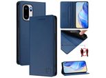 Custodia In Pelle Per Oneplus Ace 6, Flip Case Con Slot Per Carte, Portafoglio E Supporto Blu