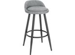 Sgabello Da Bar In Pelle Bolt Edge - Grigio - Ergonomico - Schienale Basso - Altezza Seduta 69 Cm - 1 Pezzo