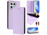 Custodia In Pelle Per Tecno Pova 7 5G, Flip Case Con Slot Per Carte, Portafoglio E Supporto Viola