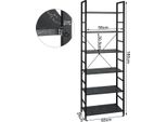 Libreria Bolt Edge - Industriale - 6 Livelli - Marrone/Nero - Legno/Metallo - 60X28X180 Cm