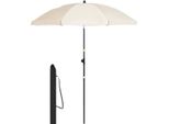 Ombrellone Rotondo - 155 Cm - Regolabile In Altezza E Inclinabile Di 45° - Resistente Ai Raggi Uv E Idrorepellente - Per Balcone, Giardino E Spiaggia - Colore: Beige
