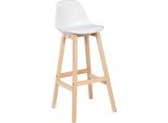 Barkruk Tido Industrial - Bianco - Set Di 2 Sgabelli Da Bar - Sgabello Da Bar Con Schienale - Sedia Da Cucina -