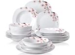 Servizio Da Tavola Diamond - 6 Persone - 24 Pezzi - Ceramica - Piatti Da Portata - Piatti Piccoli - Presentazione Colorata