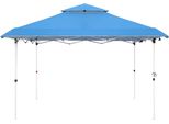 Gazebo Pop-Up Vaylen - 3,6X3,6 M - Impermeabile E UV50+ - Borsa In Legno - Struttura In Acciaio - Blu - Per Giardino, Terrazza Ed Eventi All'aperto