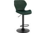 Sgabello Bolt Edge - Industriale - Verde Scuro - Velluto - Altezza Regolabile - Con Schienale - 1 Pezzo