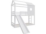 Letto A Soppalco Luxe Valora Per Bambini - 90X200 Cm - Letto A Castello Con Tetto, Scivolo E Scaletta Angolare - Ringhiera Di Sicurezza E Area Giochi