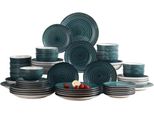 Set Da Portata Empress - Servizio Da Tavola - 12 Persone - 48 Pezzi - Ceramica - Blu - Piatti Piccoli