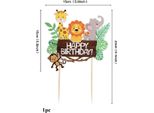 Topper Per Torta Della Giungla - Buon Compleanno - Topper Per Torta Della Giungla - Festa Della Giungla - Leone, Giraffa, Scimmia, Elefante - Festa Per Bambini - Festa A Tema
