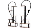Portapiante Fioren - Forma A Cuore - Mensola Per Piante - Per Interni Ed Esterni - Portafiori - Bambù - Senza Illuminazione