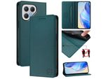 Custodia In Pelle Per Tecno Pova 7 Curve 5G 2025, Flip Case Con Slot Per Carte, Portafoglio E Supporto Verde Scuro