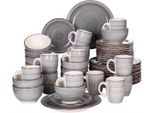 Piatti Aristocratici - Set Da Portata - Bianco - 12 Persone - 48 Pezzi - Ceramica - Piccoli Piatti - Set Da Portata Unico