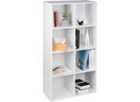 Libreria Happyment Open - 8 Scomparti - Bianco - Libreria - Soggiorno, Camera Da Letto E Camera Dei Bambini - Legno - 60X29,5X121 Cm