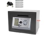 Cassaforte Digitale In Acciaio Tavien - 16L - Serratura Elettronica - Protezione Di Denaro E Oggetti Di Valore Per Ufficio E Casa - 2 Scomparti Con 2 Chiavi