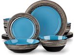 Servizio Da Tavola Noble Sorella - 16 Pezzi - 4 Persone - Blu - Ceramica - Servizio Da Tavola Con Piatti Da Pranzo, Piatti Fondi E Piatti Da Colazione