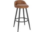 Sgabello Da Bar In Pelle - Marrone - Ergonomico - Schienale Basso - Altezza Seduta 69?Cm - 1 Pezzo