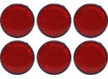 6 Catarifrangenti Rotondi, Autoadesivi, 5,7 Cm, Catarifrangenti Di Sicurezza Per Cassette Delle Lettere, Vialetti, Gallerie, Autopostali, Rimorchi, Rosso
