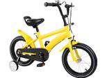 Happiq Triciclo Per Bambini Tavien - 17 Pollici - Con Ruote Di Allenamento - Per Bambini - Bicicletta Per Bambini E Ragazzi - Giallo - Da 1 A 5 Anni