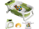 Vortex Baby Bath - Verde - Vaschetta Pieghevole Con Display Della Temperatura - Con Supporto - Vaschetta Da Bagno Per Bambini