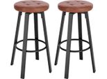 Sgabello Da Bar Nori - Marrone - Con Schienale - Sgabello Da Bar Ergonomico - Altezza 60-82 Cm - Set Di 2 - Per Cucina & Bar