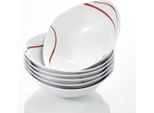 Piatti Fondi Elite - Set Da Portata - 6 Persone - 6 Pezzi - Ceramica - Piatti Fondi - Design Moderno