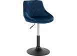 Sgabello Da Bar Bolt Edge - Industriale - Blu - Velluto - Regolabile - Con Schienale - 1 Pezzo
