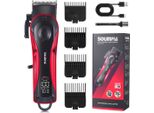 Inf Tagliacapelli Elettrico Con Display Led - Regolabarba Professionale Cordless Rosso
