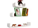 Set Di 3 Scaffali Da Parete Senza Marca - Librerie Galleggianti - Bianco - In Legno