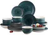 Servizio Da Tavola Monarch - Servizio Da Tavola - Verde - 6 Persone - 24 Pezzi - Ceramica - Piatti Piccoli - Design Lussuoso