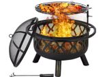Cestello Per Barbecue Valora Con Parascintille - 76 Cm - Per Esterni - Recinto Per Il Fuoco - Stufa Da Giardino - Fuoco D'atmosfera