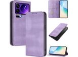 Custodia Per Telefono Cellulare Per Xiaomi 17 Pro, Vintage Leather Rfid Protection Card Holder Stand Function Magnetic Flip Case Purple