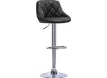 Sgabello Di Design Gita - Con Schienale - Stabile - Ergonomico - Pelle Finta - Altezza Seduta 60-82Cm - Nero - 1 Pezzo - Per Cucina E Bar - Regolabile In Altezza