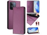 Custodia In Pelle Per Xiaomi Redmi 15C 5G/4G, Flip Case Con Slot Per Carte, Portafoglio E Supporto Viola
