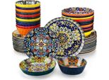 Set Da Portata Bohemian - 48 Pezzi - 12 Persone - Ceramica - Piatti Piccoli - Design Bohemian