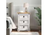 Vidaxl Comodino Bianco 45 X 35 X 64 Cm Legno Di Pino Massiccio