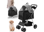 Il Passeggino Per Cani - Passeggino Pieghevole Per Cani - Carrello Per Animali Domestici In Alluminio - Carrozzina Per Animali Domestici - Capacità Di Carico Di 16 Kg