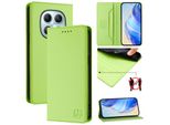 Custodia In Pelle Per Xiaomi Redmi Note 15 4G, Flip Case Con Slot Per Carte, Portafoglio E Supporto Verde