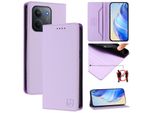 Custodia In Pelle Per Xiaomi Redmi 15C 5G/4G, Flip Case Con Slot Per Carte, Portafoglio E Supporto Viola