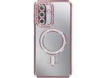Avizar, Custodia Compatibile Con Galaxy A17 Magsafe Con Bordo In Strass, Rosa