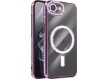 Avizar, Custodia Compatibile Con Iphone 16E Magsafe Con Bordo In Strass, Viola