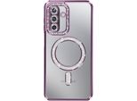 Avizar, Custodia Compatibile Con Galaxy A17 Magsafe Con Bordo In Strass, Viola