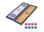 Costway 2 In 1 Shuffleboard & Curling, Gioco Da Tavolo 114X32 Cm Con 8 Dischi, Shuffleboard Da Tavolo Portatile, Gioco Da Tavolo In Legno, Gioco Da Tavolo Bowling