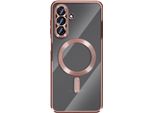Avizar, Custodia Compatibile Con Galaxy A17 Magsafe Con Cornice Cromata, Rosa