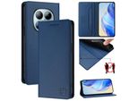 Custodia In Pelle Per Xiaomi Redmi Note 15 Pro+, Flip Case Con Slot Per Carte, Portafoglio E Supporto Blu