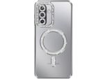 Avizar, Custodia Compatibile Con Galaxy A17 Magsafe Con Bordo In Strass, Argento