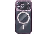 Avizar, Custodia Compatibile Con Iphone 17 Pro Max Magsafe Con Bordo In Strass, Viola
