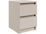Selsey Sandia - Comodino Con Due Cassetti E Frontale A Coste, 30 Cm, Grigio Cashmere