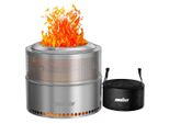 Wisfor Caminetto Per Falò, Ciotola Per Fuoco In Acciaio Inox Con Supporto, Caminetto Da Esterno, Per Terrazza, Giardino, Barile Di Fuoco, Stufa A Legna, Cesto Per Il Fuoco, 50X41,5 Cm